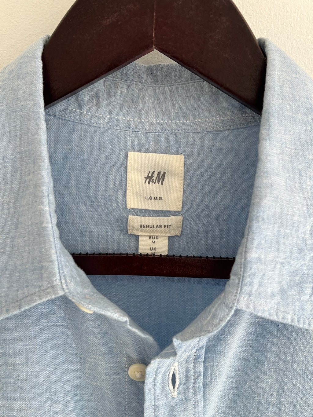 H&M Light Blue Linen Blend Summer Shirt
