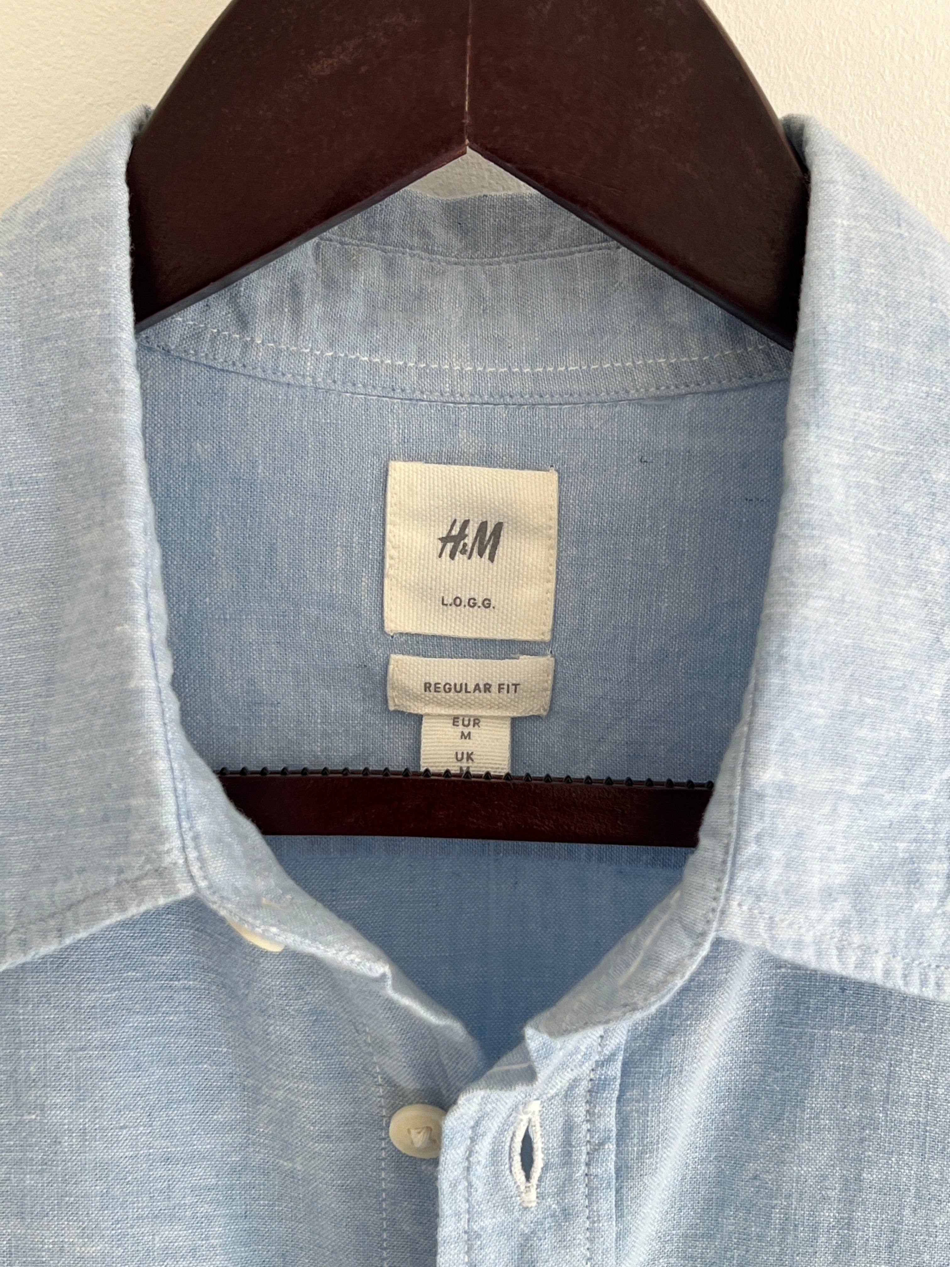 H&M Light Blue Linen Blend Summer Shirt