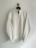 Pull&Bear White Quarter Zip Jumper
