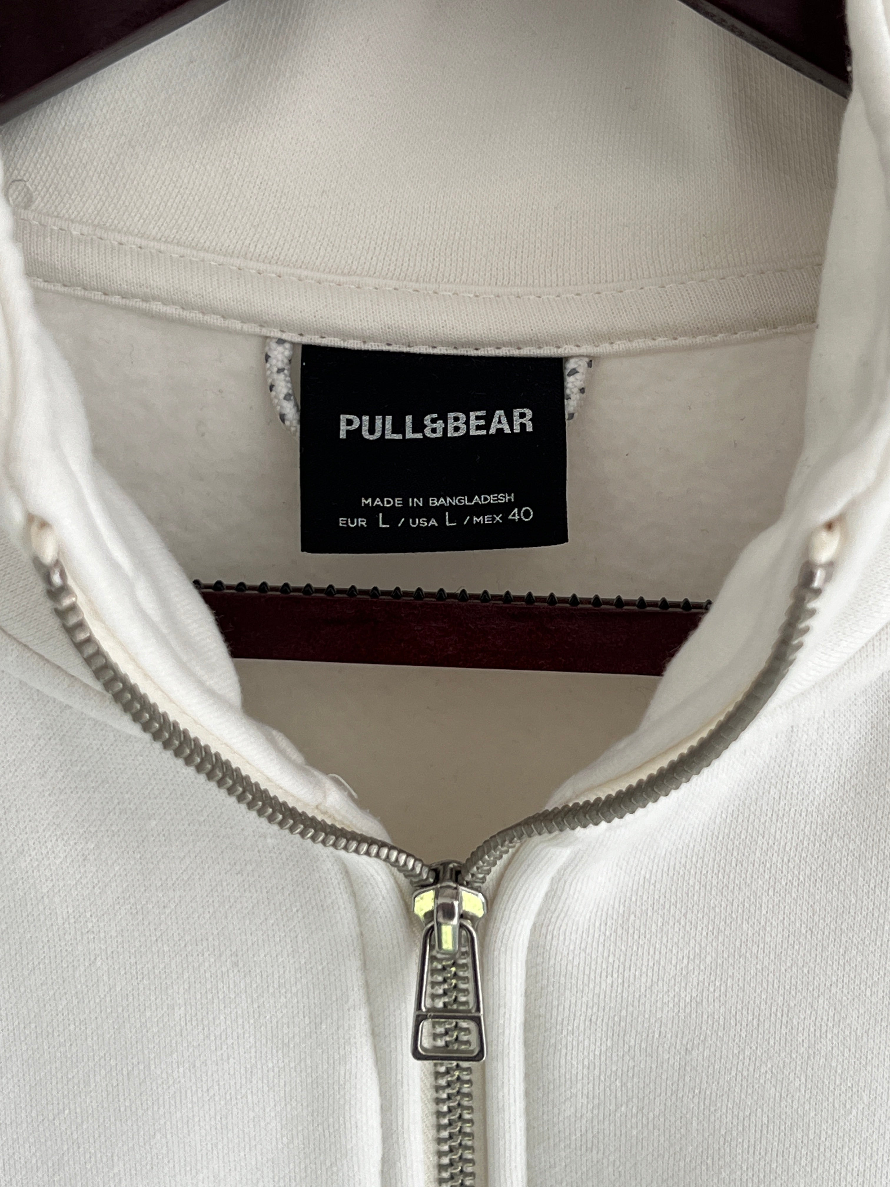 Pull&Bear White Quarter Zip Jumper