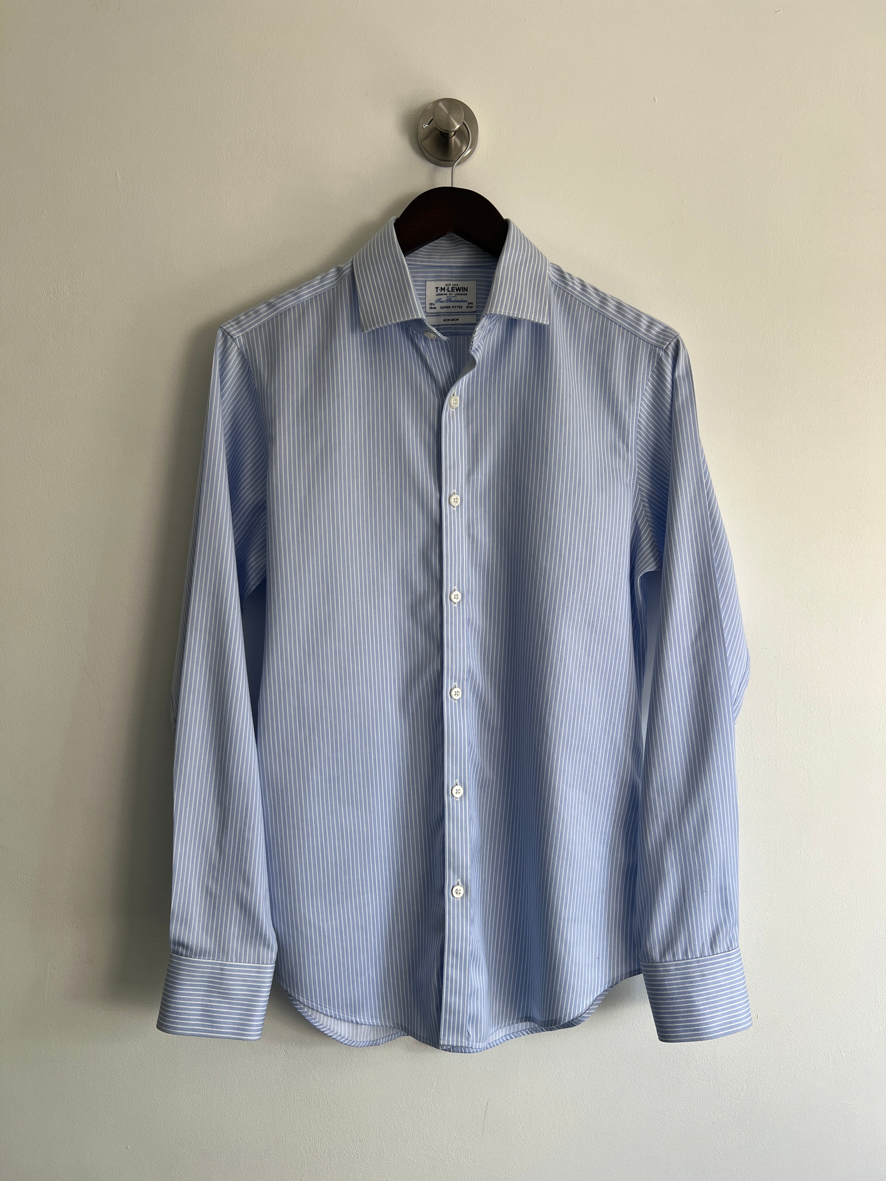 TM Lewin Blue Striped Shirt