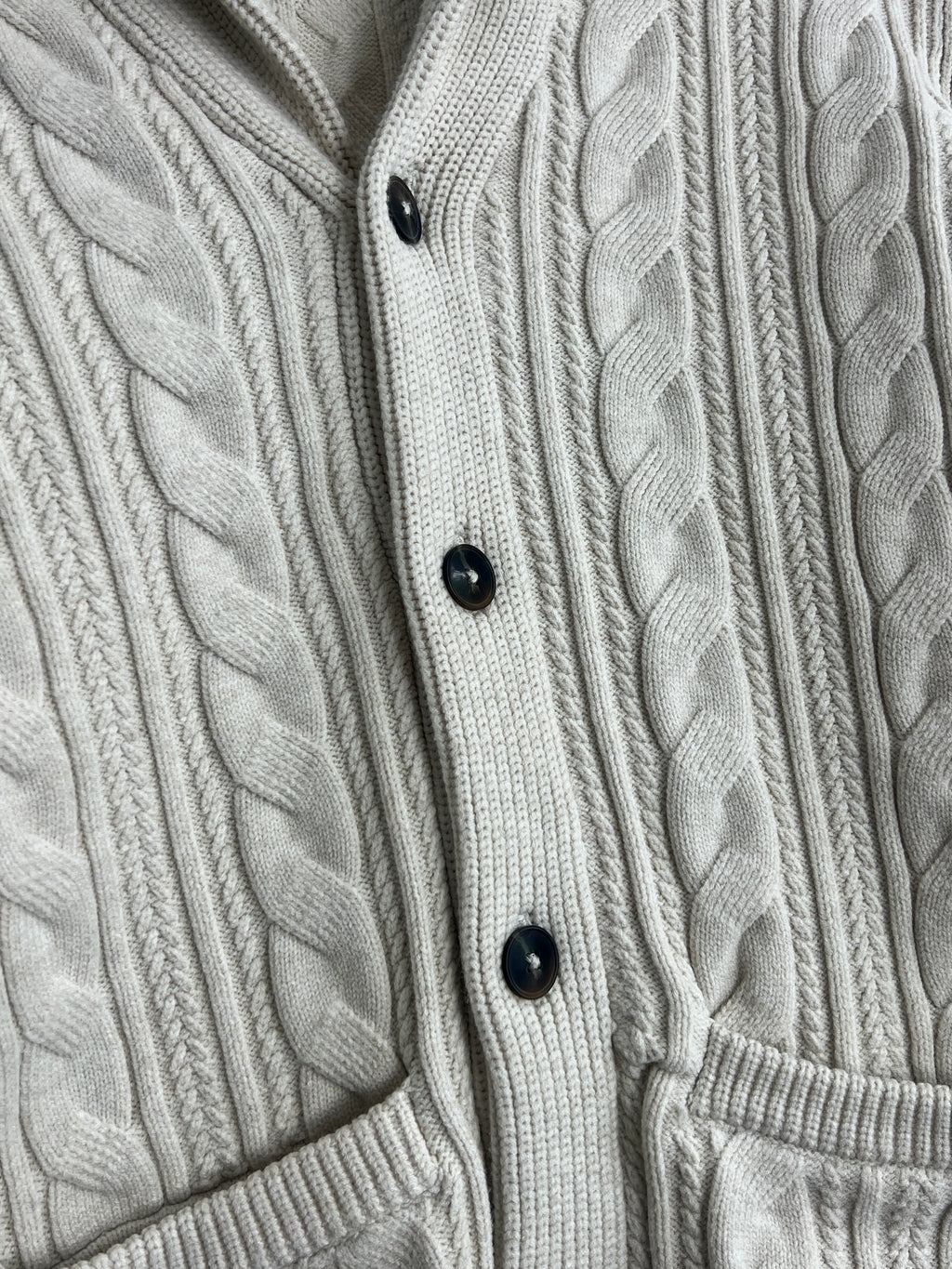 M&S Oatmeal Cable Cardigan