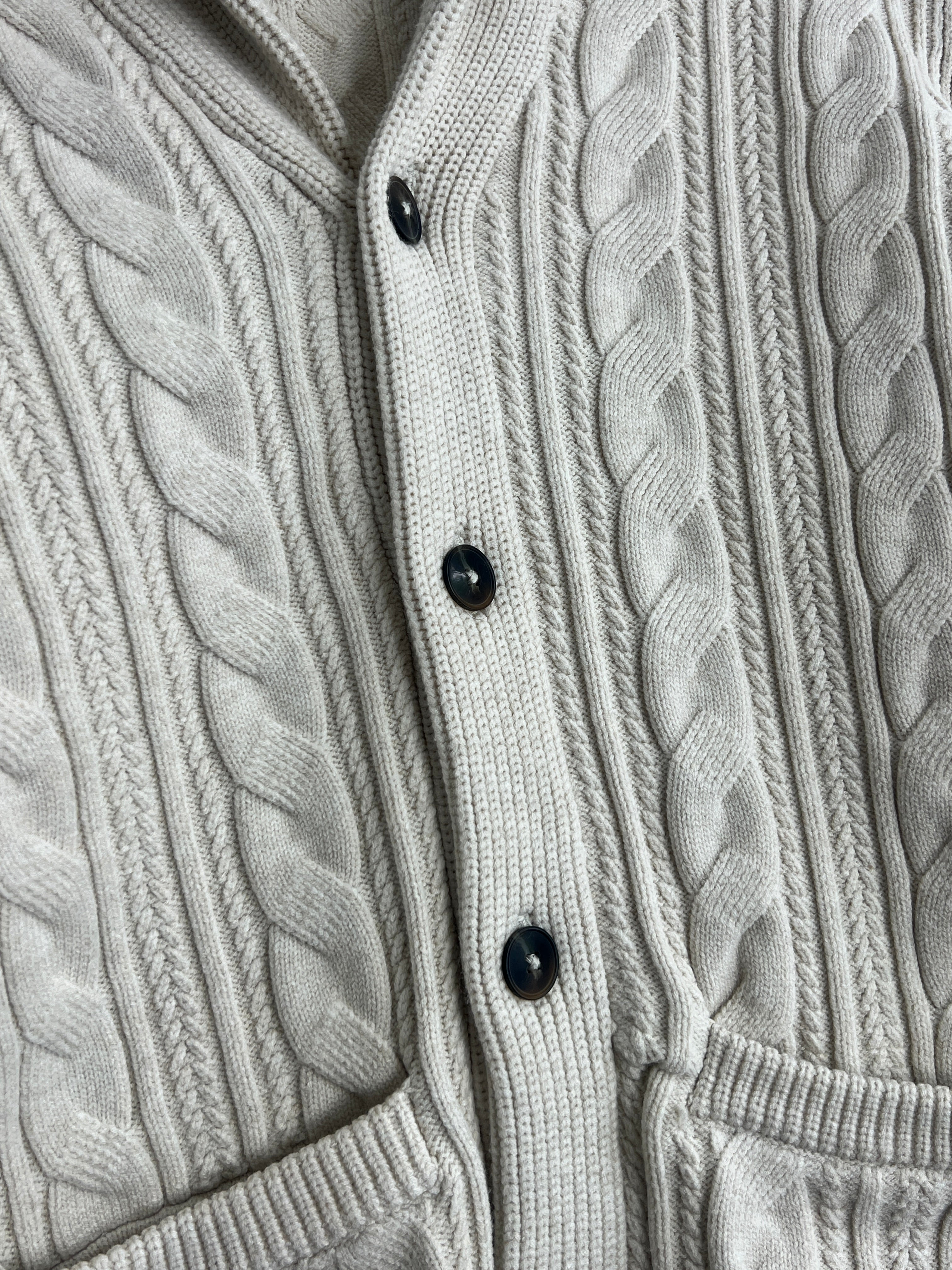 M&S Oatmeal Cable Cardigan
