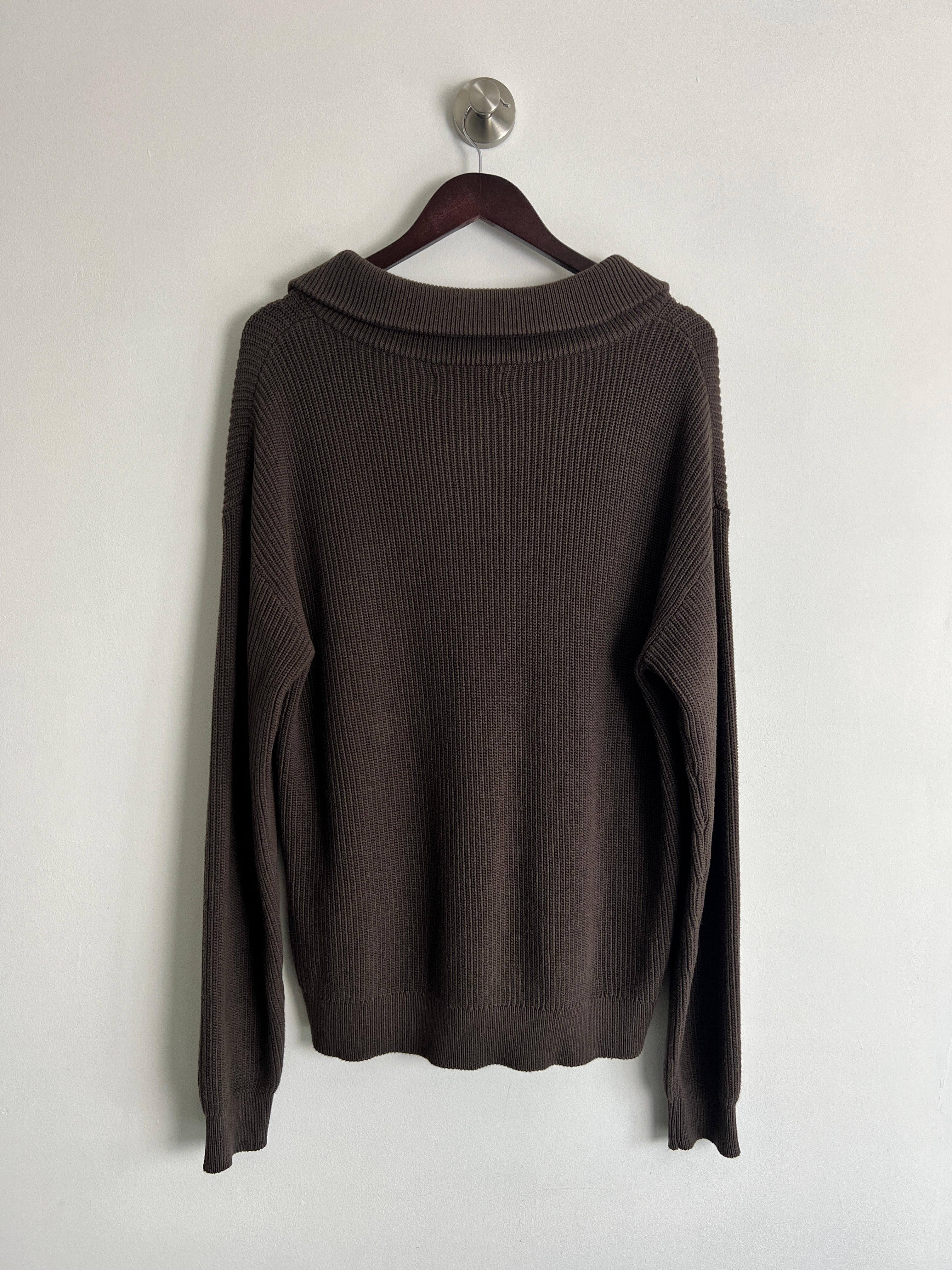 Pull&Bear Brown Quarter Zip Jumper