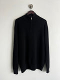 Next Black Textured Quarter Zip