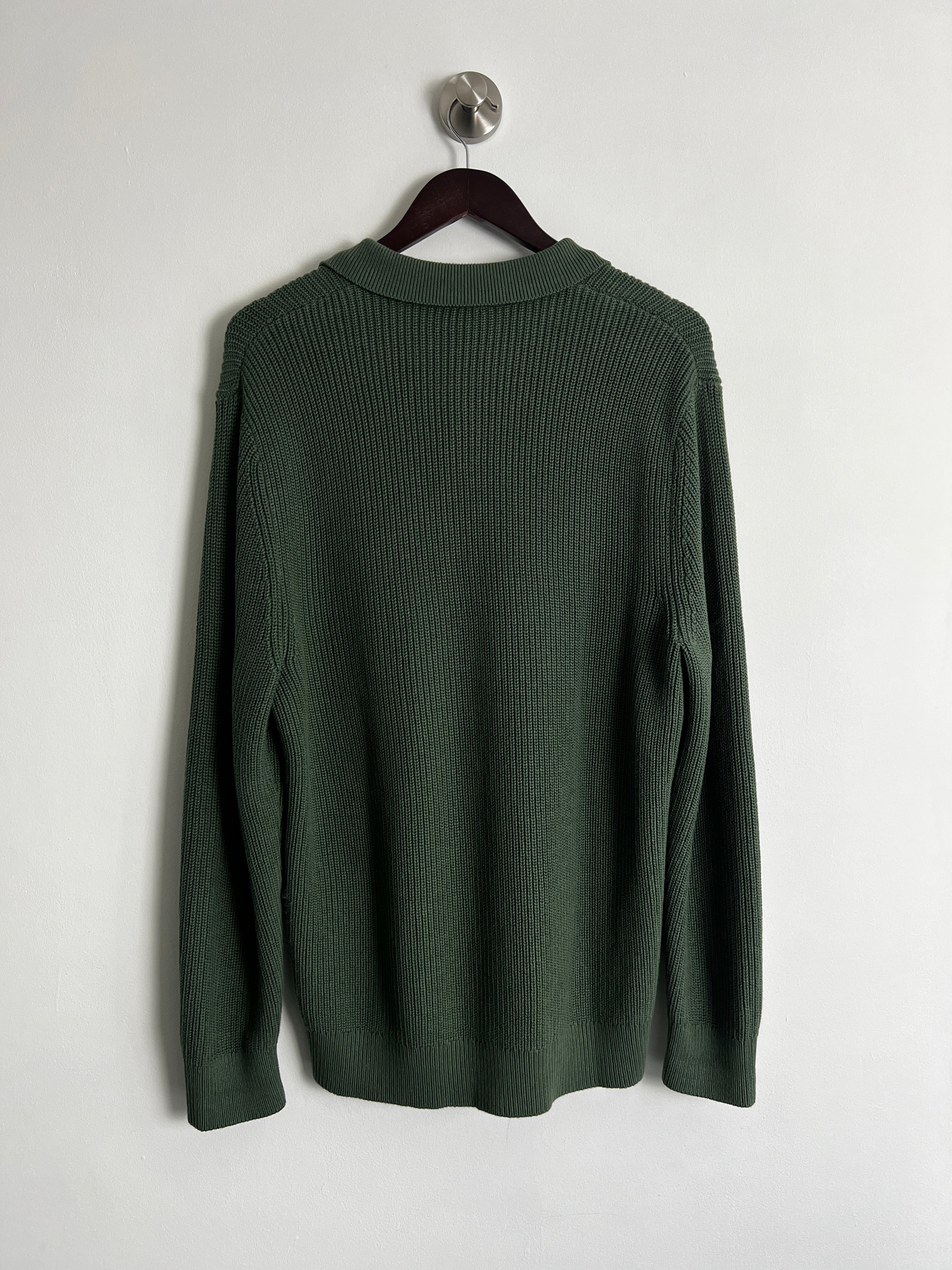 GAP Forest Green Button Neck Jumper