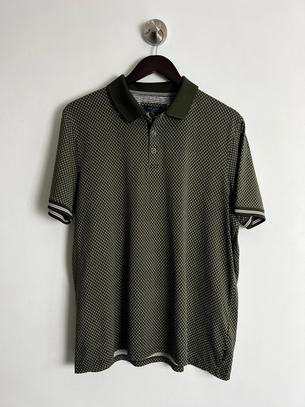 Ted Baker Khaki Patterned Polo Shirt