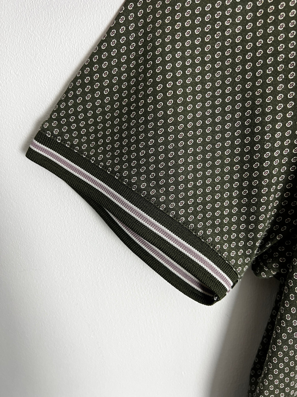 Ted Baker Khaki Patterned Polo Shirt