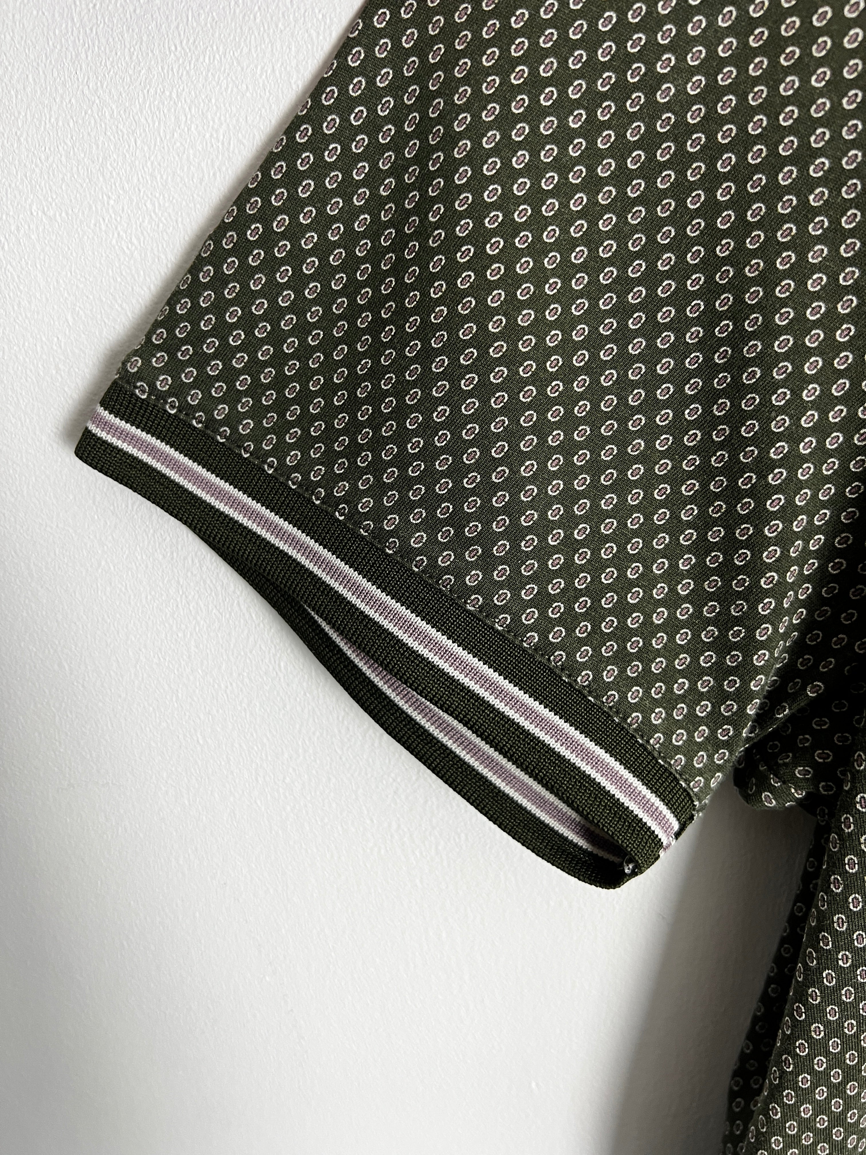 Ted Baker Khaki Patterned Polo Shirt