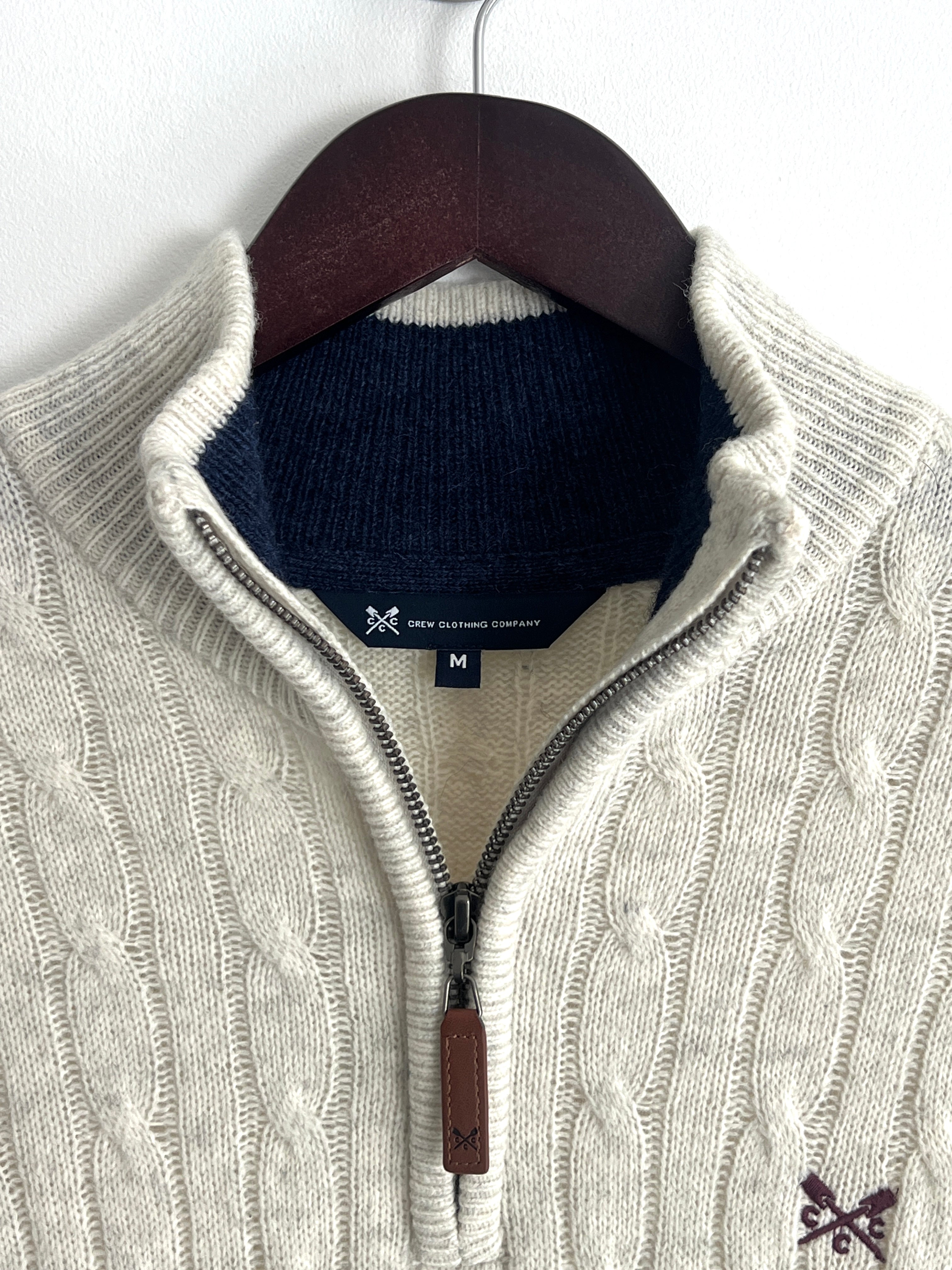 Crew Clothing Cream Quarter Zip