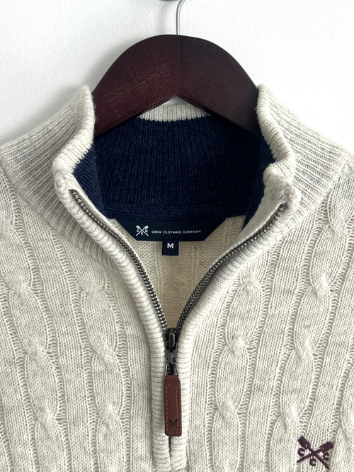 Crew Clothing Cream Quarter Zip