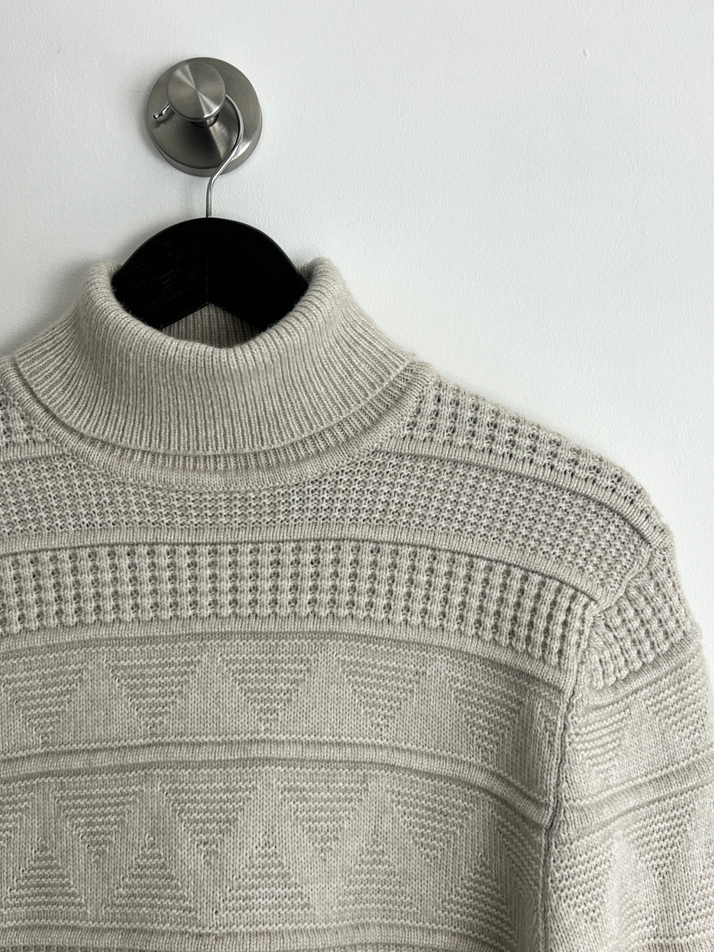 M&S Cream Cable Knit Roll Neck Jumper