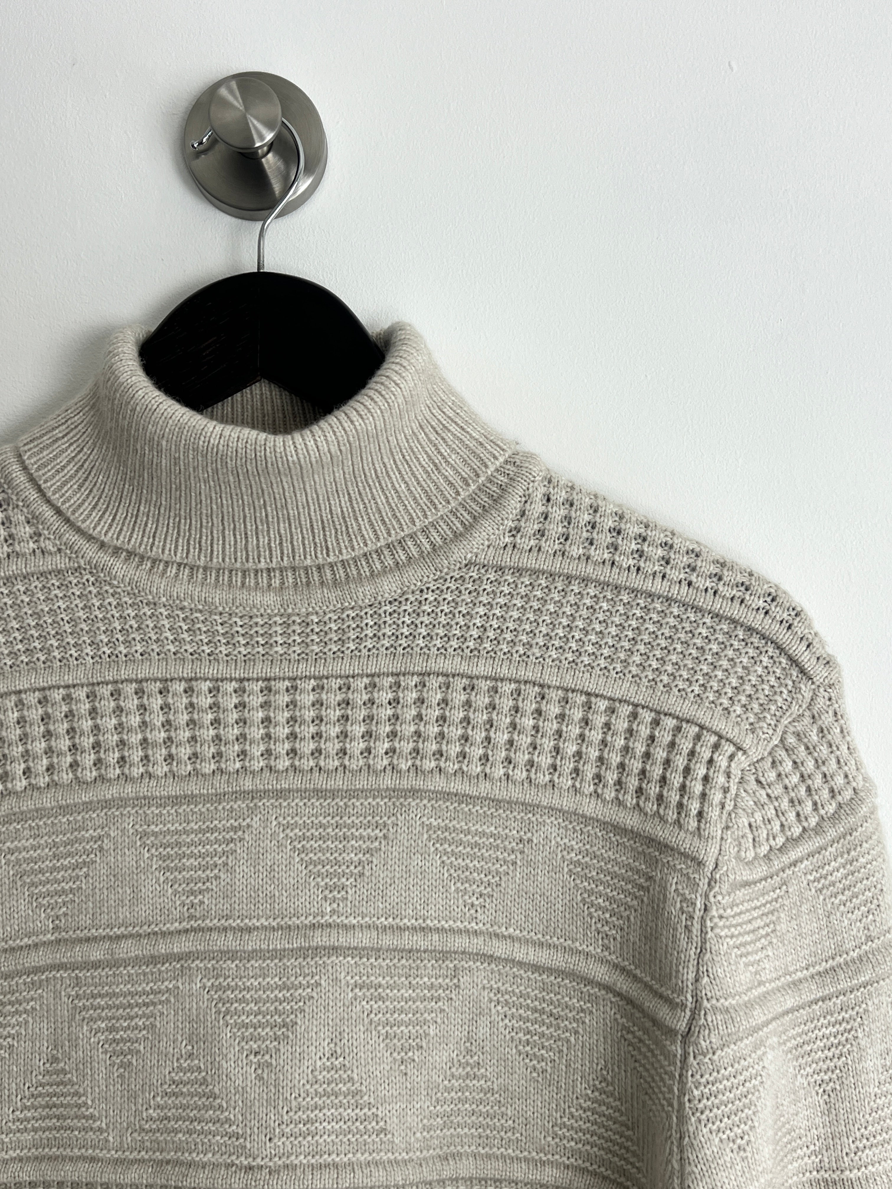 M&S Cream Cable Knit Roll Neck Jumper