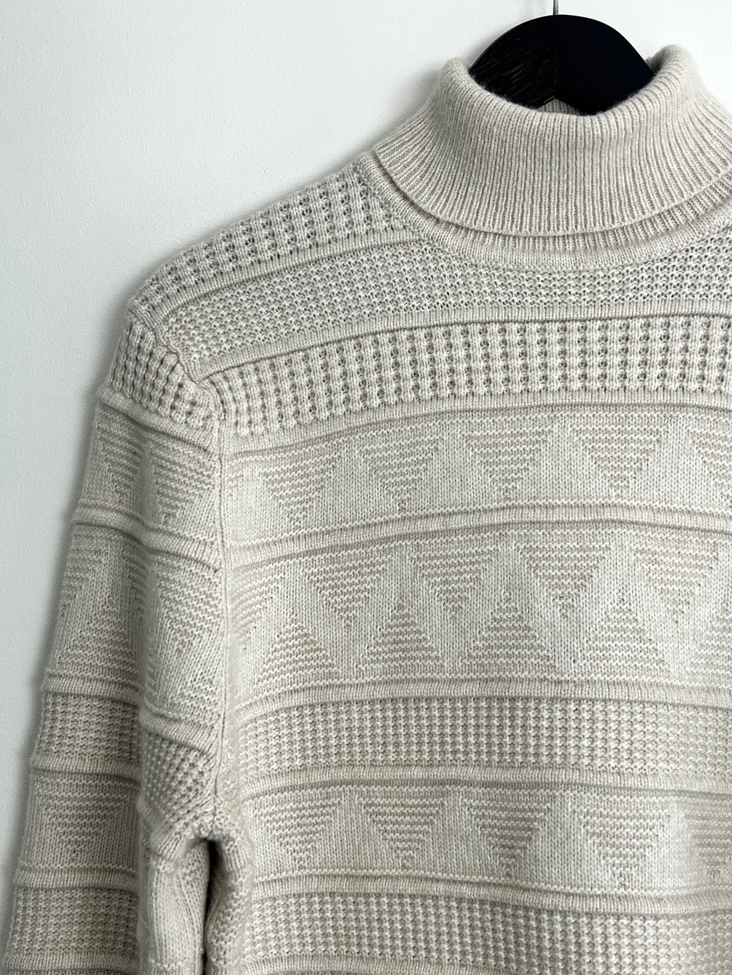 M&S Cream Cable Knit Roll Neck Jumper