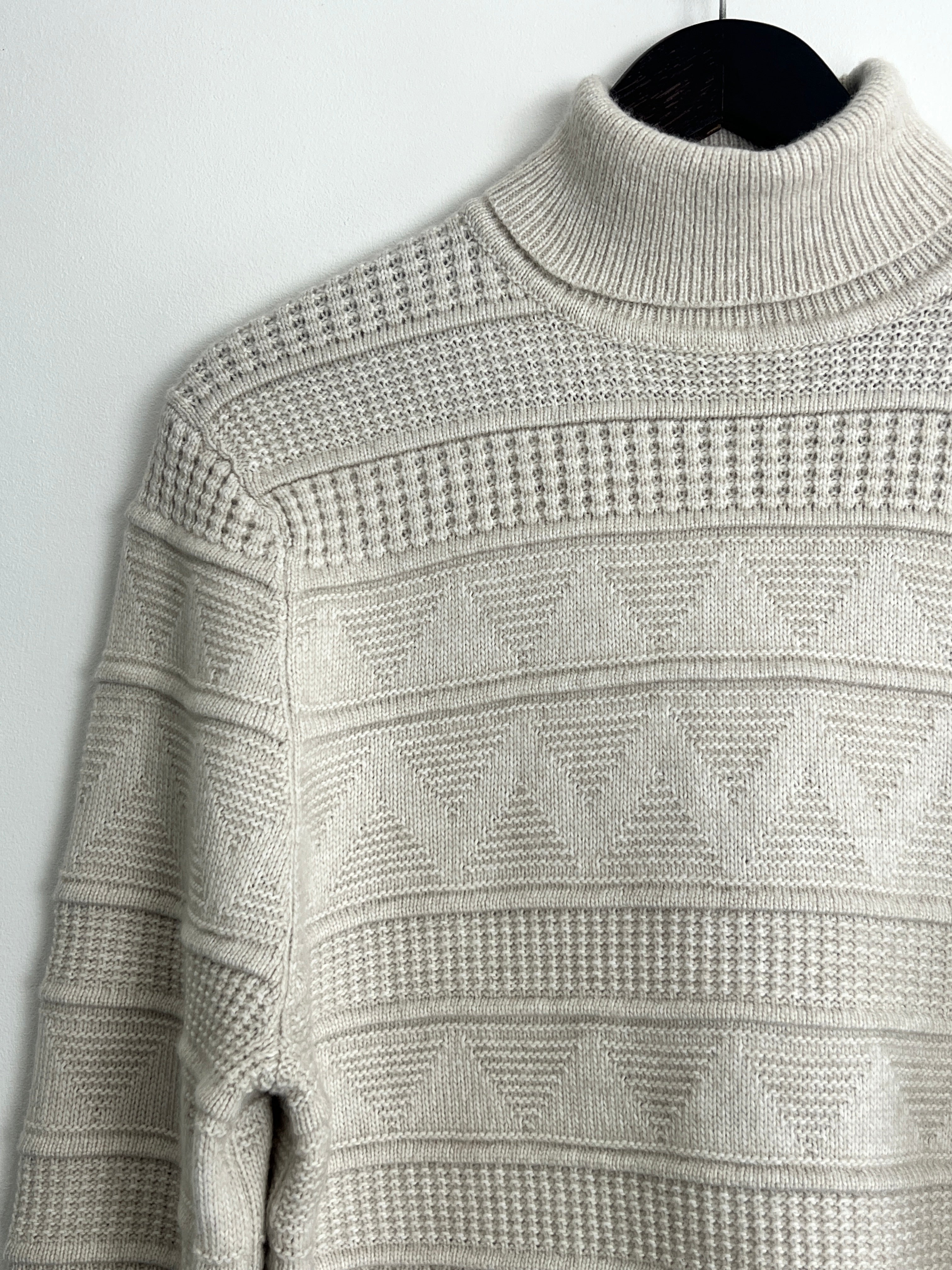 M&S Cream Cable Knit Roll Neck Jumper