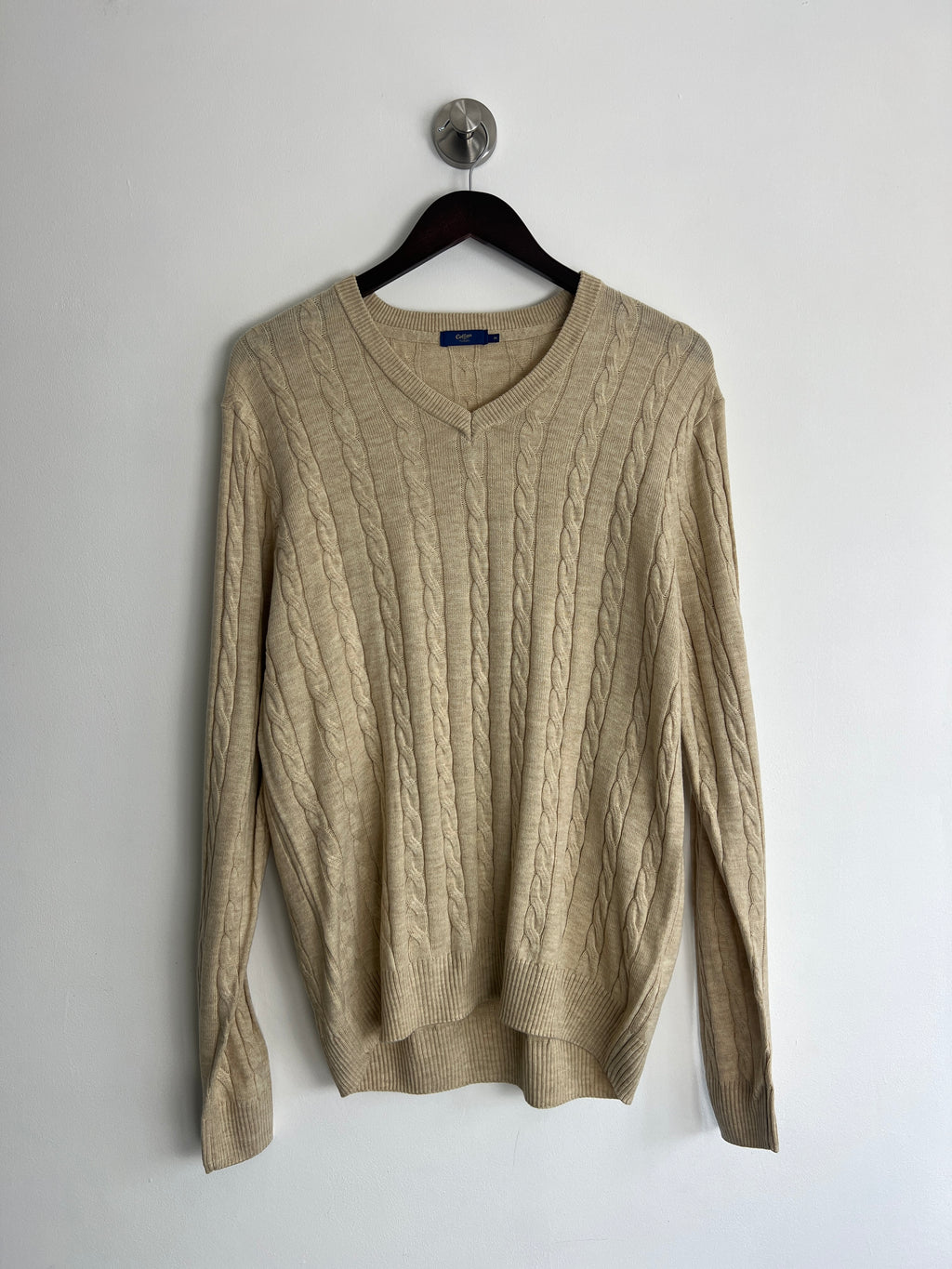 Cotton Traders Beige Cable Knit Jumper