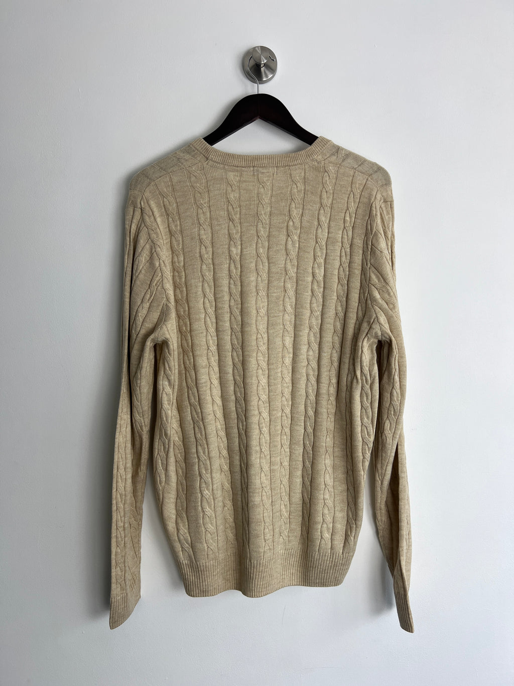Cotton Traders Beige Cable Knit Jumper