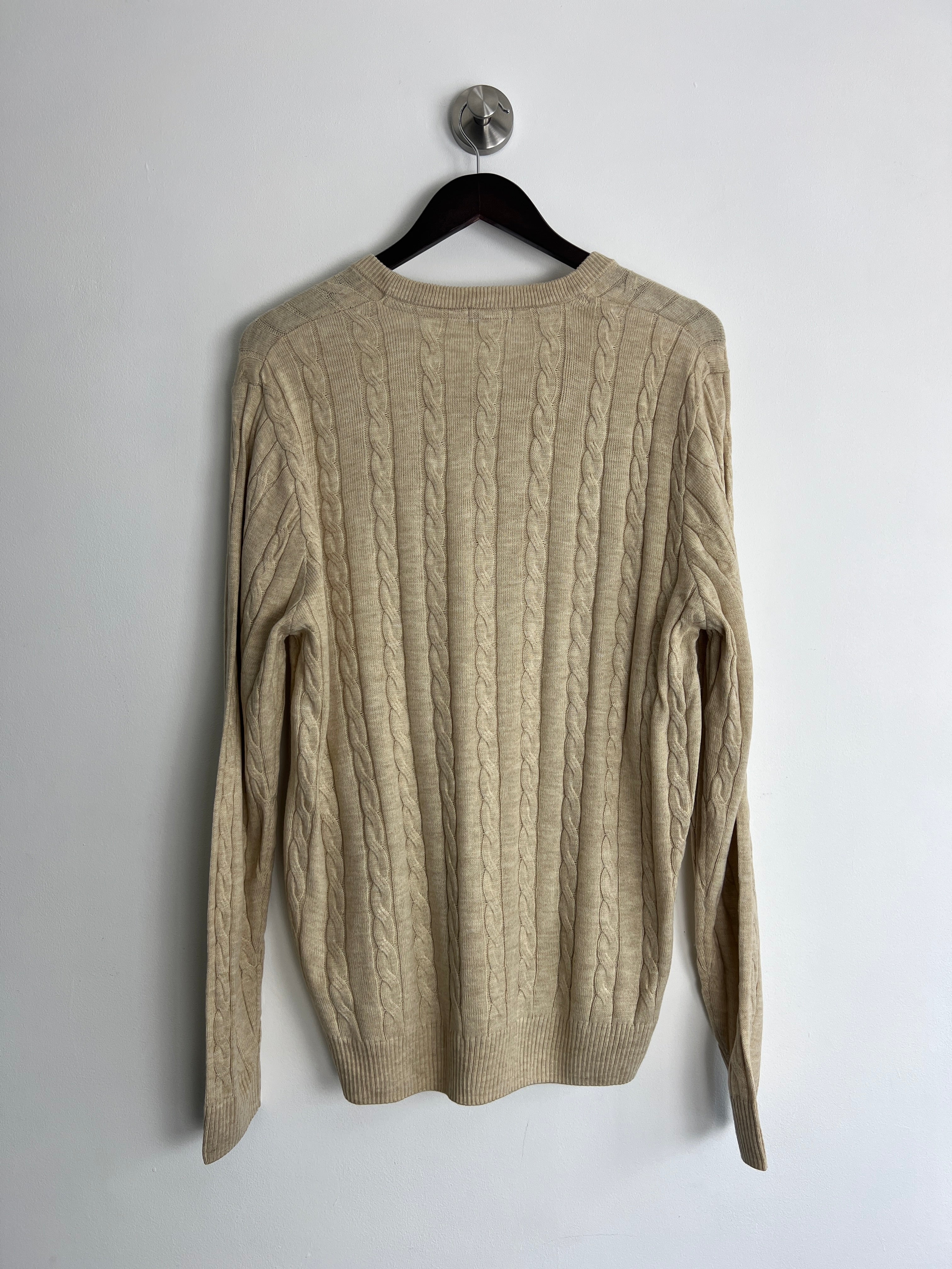 Cotton Traders Beige Cable Knit Jumper