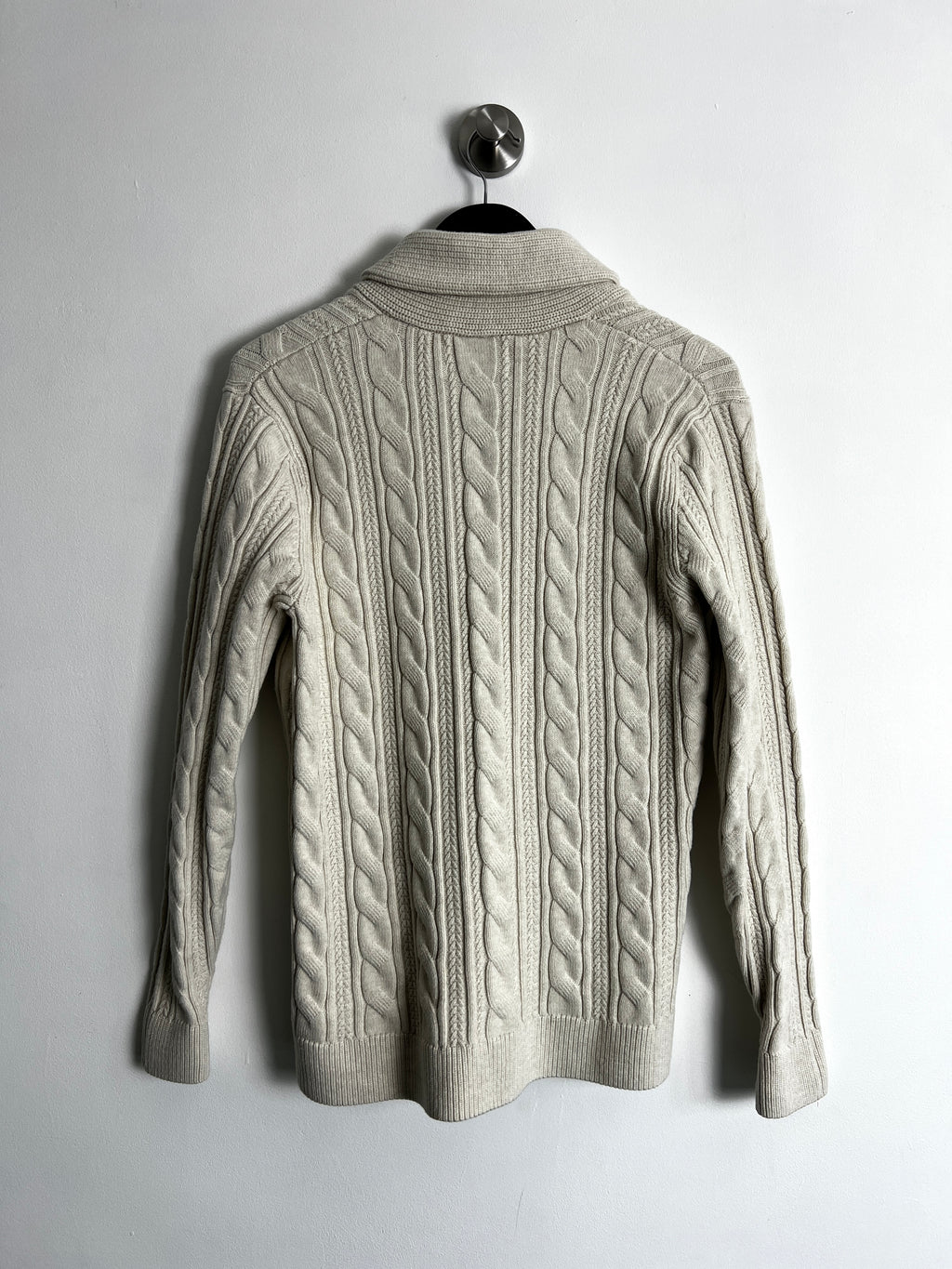 M&S Oatmeal Cable Cardigan